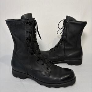 Belleville BFI US Military Combat Boots Black Leather 9R 1997 Tall Lace Up